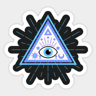 All Seeing eye Light Blue Sticker